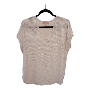 Philosophy Black & White Polka Dot V-Neck Blouse